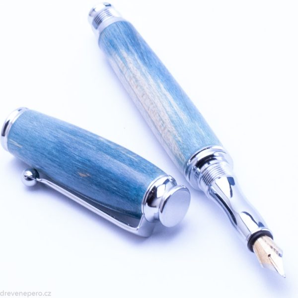 Dřevěné pero modré